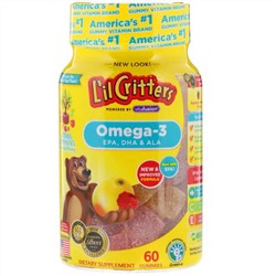 L'il Critters, омега-3, со вкусом малинового лимонада, 60 жевательных мармеладок