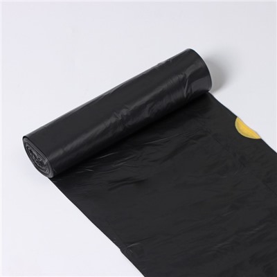 Мешки для мусора с завязками Доляна «Люкс», 30 л, 25 мкм, 50×60 см, ПВД, 10 шт, цвет чёрный