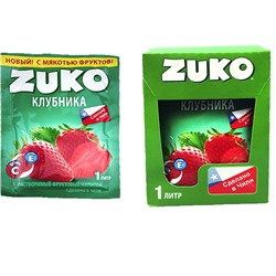 Растворимый напиток ZUKO Клубника 1кор*8бл*12шт 25гр.