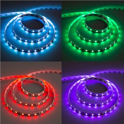 Комплект светодиодной ленты URM, 12В, SMD5050, 5 м, IP20, с аксесс., пульт, 60 LED/м, RGB