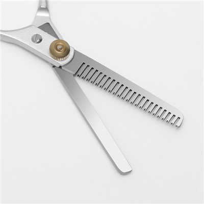 Ножницы филировочные с упором, лезвие — 6,5 см, цвет серебристый