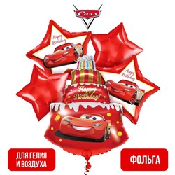 Набор фольгированных шаров «Happy Birthday», Тачки 36"