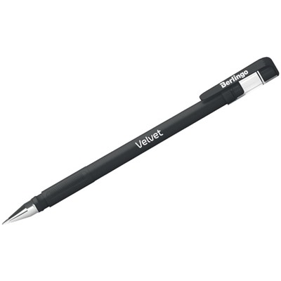 Ручка гелевая 0,5 мм Berlingo Velvet, стержень чёрный, прорезиненый корпус 243042