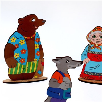 Кукольный театр сказки на столе «Колобок», высота кукол 4-12 см, фигурки односторонние, толщиной: 3 мм