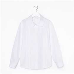 Школьная блузка для девочки, цвет белый, рост 134 см