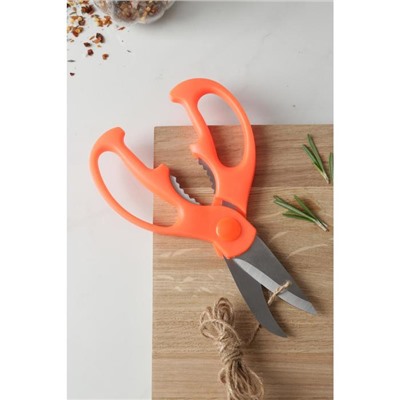 Ножницы кухонные Доляна «Ловкач», 19 см, цвет оранжевый