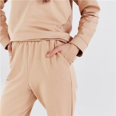 Костюм женский (худи, брюки) MINAKU: Casual Collection цвет песочный, размер 42