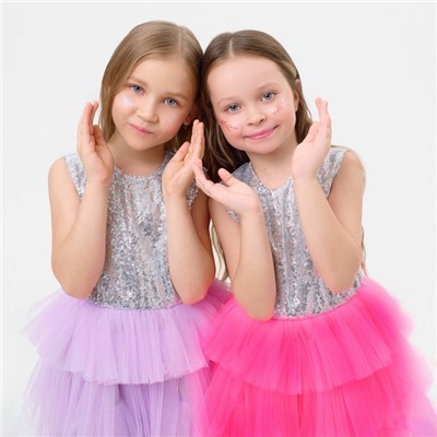 Платье для девочки с пайетками KAFTAN, размер 28 (86-92), цвет ярко-розовый