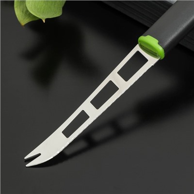 Нож для сыра Доляна Lime, 25×2,3 см, цвет чёрно-зелёный