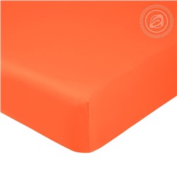Простыня на резинке из сатина - Оранжевый