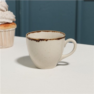 Чашка кофейная  "Pearl"  90мл, бежевая, фарфор
