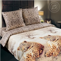 Комплект постельного белья из поплина Леопарды