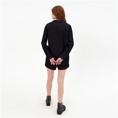 Костюм женский (жакет, шорты) MINAKU: Enjoy цвет чёрный, размер 42