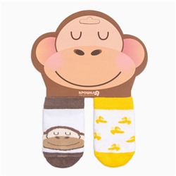Набор носков Крошка Я "Monkey", 2 пары, 6-8 см