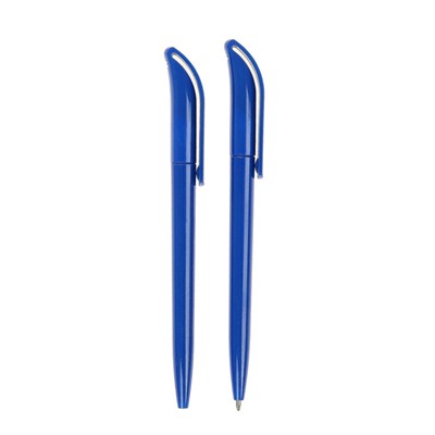 Ручка шариковая поворотная, 0.5 мм, под логотип, стержень синий, синий корпус