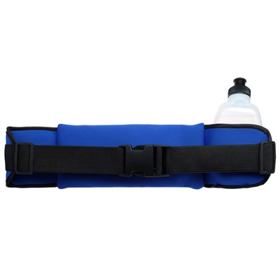 Сумка спортивная на пояс 45х9 см с бутылкой 15х8х3 см, 2 кармана, цвет синий