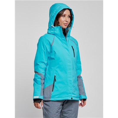 Горнолыжная куртка женская зимняя голубого цвета 2316Gl