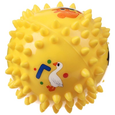 Развивающий тактильный мячик «Малыш»,, с пищалкой, 1 шт, диаметр 9, виды МИКС, Крошка Я