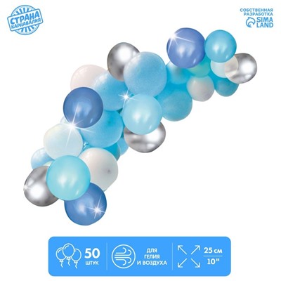 Гирлянда из воздушных шаров «Органик сине-голубой», длина 2,5 м