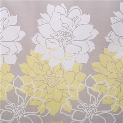 Штора для ванны Доляна «Большие цветы», 180×180 см, полиэстер, цвет жёлтый