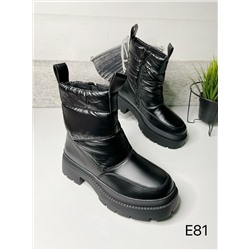 Зимние ботинки с натуральным мехом E81 черные
