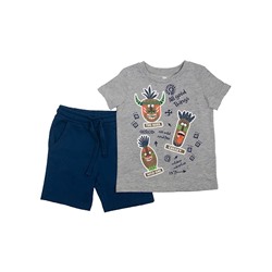 CSKB 90101-11-318 Комплект для мальчика (футболка, шорты),светло-серый меланж