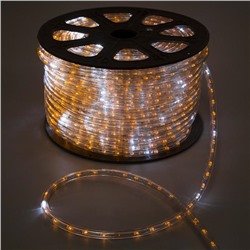 LED шнур 13 мм, круг, 92 м, кажд.6 мерц, 2W-LED/м-36-220V. + н-р д/подкл, ЖЕЛТЫЙ