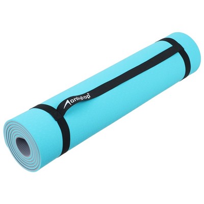 Коврик для фитнеса и йоги Onlytop 183 х 61 х 0,6 см, цвет серо-голубой