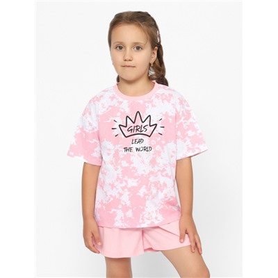 CWJG 50154-27 Комплект для девочки (футболка, шорты),розовый
