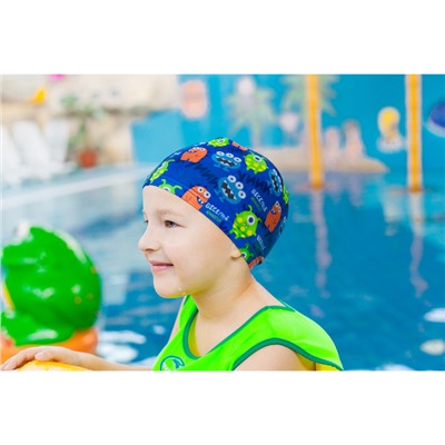Шапочка для плавания детская «Веселье начинается!», тканевая, обхват 46-52 см