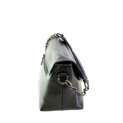 Стильная женская сумочка Longeil_Flo из натуральной кожи черного цвета.