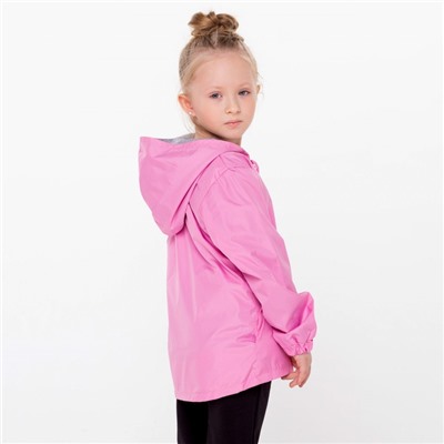 Ветровка для девочки, цвет розовый, рост 110-116 см