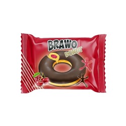 "BRAWO"Пончик шоколадный (CHERRY) 1кор*6бл*24шт,40гр.