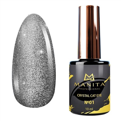 Manita Professional Гель-лак для ногтей с эффектом кошачьего глаза / Crystal Cat Eye №01, 10 мл