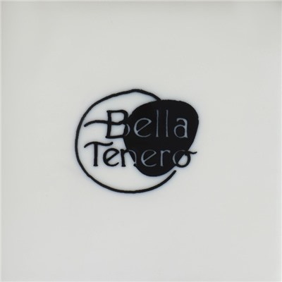 Банка фарфоровая для сыпучих продуктов с ложкой BellaTenero «Эстет. Овощи», 250 мл, цвет белый