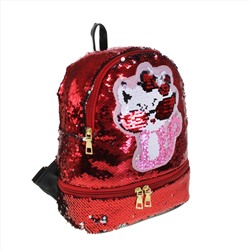 Рюкзак-хамелеон Kitty с пайетками красно-клубничного цвета.
