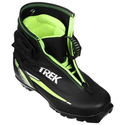 Ботинки лыжные TREK Experience 1, NNN, искусственная кожа, цвет чёрный/лайм-неон, лого белый, размер 41