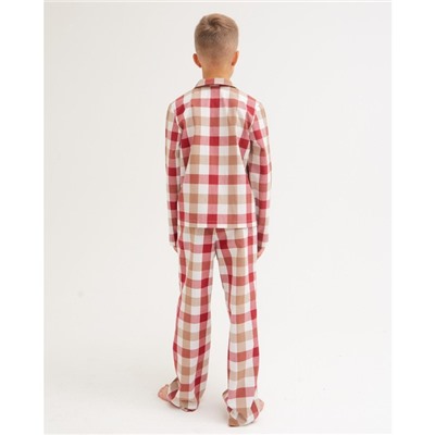 Комплект детский (рубашка, брюки) MINAKU: Home collection KIDS цвет красный, рост 122