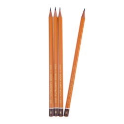 Набор чернографитных карандашей 4 штуки Koh-I-Noor, профессиональных 1500 B3, заточенные (786597)
