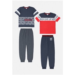 Два комплекта для мальчиков ((1)футболка(фуфайка) и (2)брюки) Manhattan набивка