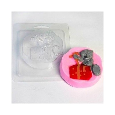 Пластиковая форма - БП 213 - Мишка и подарок
