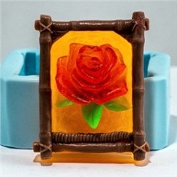 Силиконовая форма для мыла - 2D - Роза в рамке
