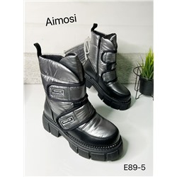 Зимние ботинки с натуральным мехом E89-5 серые