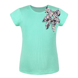Салатовая футболка(блузка) для девочки 79815-ДЛ18