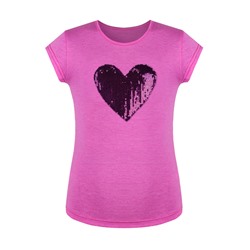 Пурпурная футболка для девочки 79854-ДЛН19