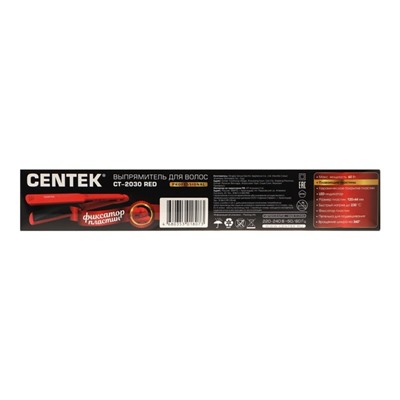 Выпрямитель Centek CT-2030, 60 Вт, керамическое покрытие, до 230 °C, красный