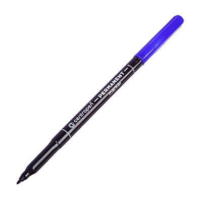Маркер перманентный 2.0 мм Centropen 2536, линия 1мм, цвет синий, светостойкий