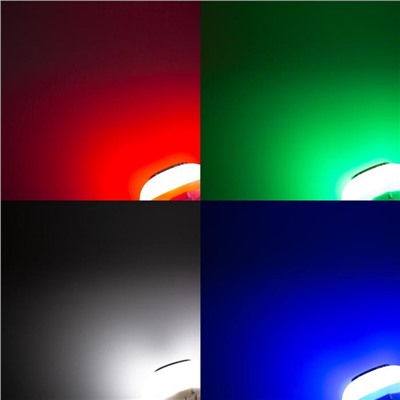 Лампа Световая тарелка, d=10 см, 220V, 4 режима, пульт, музыка, цоколь Е27, RGB