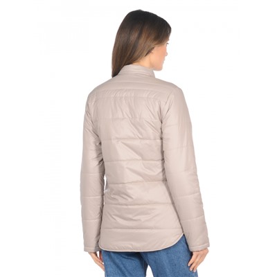 Утепленная  женская куртка-рубашка,цвет-бежевый