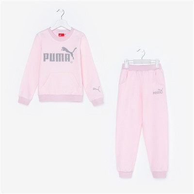 Костюм для девочки PUMA (свитшот, брюки), цвет розовый, рост 104 см (4 года)